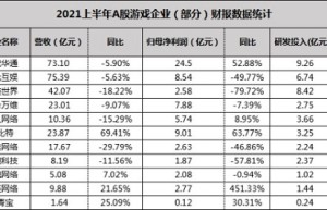 A股上市游戏公司半年业绩复盘 世纪华通成稳健型投资者首选